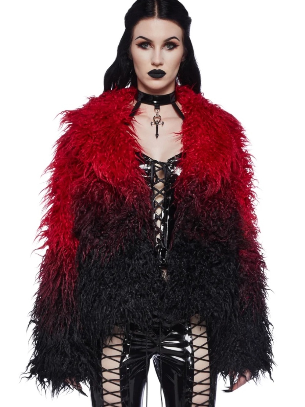 Dolls Kill Widow I’d Die Again Ombré Jacket — Red | Size S, Gothic
